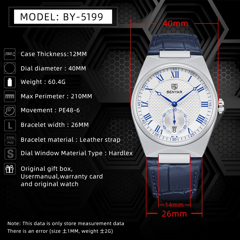 BENYAR Business Men Roman Nume - Luxury Watch Store incelemesi ve fiyatı