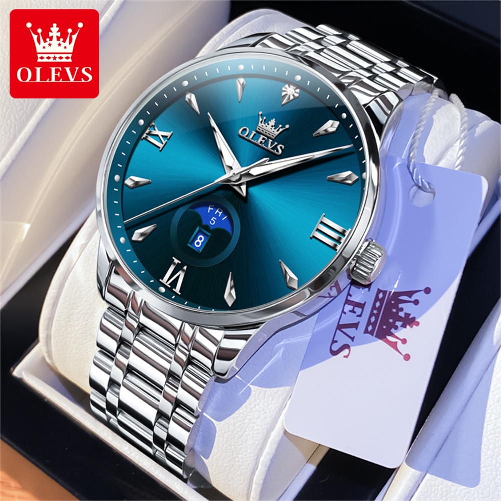 OLEVS Moon Phase men's watches - Luxury Watch Men incelemesi ve fiyatı
