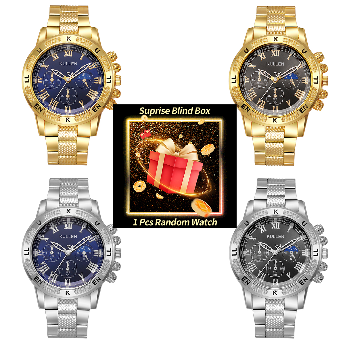 1PC Surprise Mystery Watch Bli - Luxury Watch Men incelemesi ve fiyatı