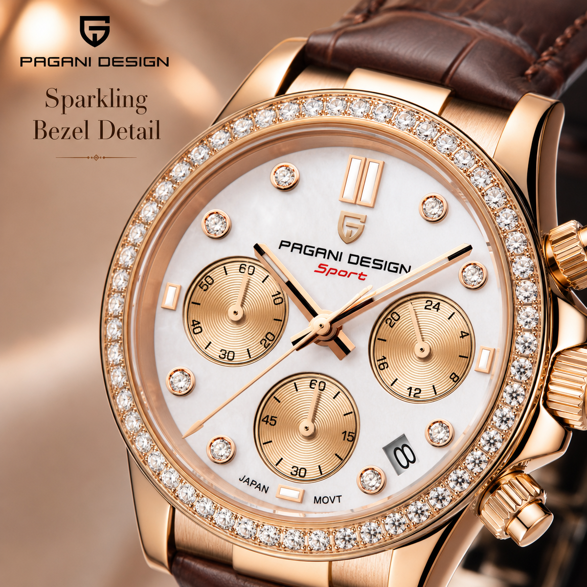 PAGANI DESIGN Women's Chronogr - Luxury Watch Leather incelemesi ve fiyatı