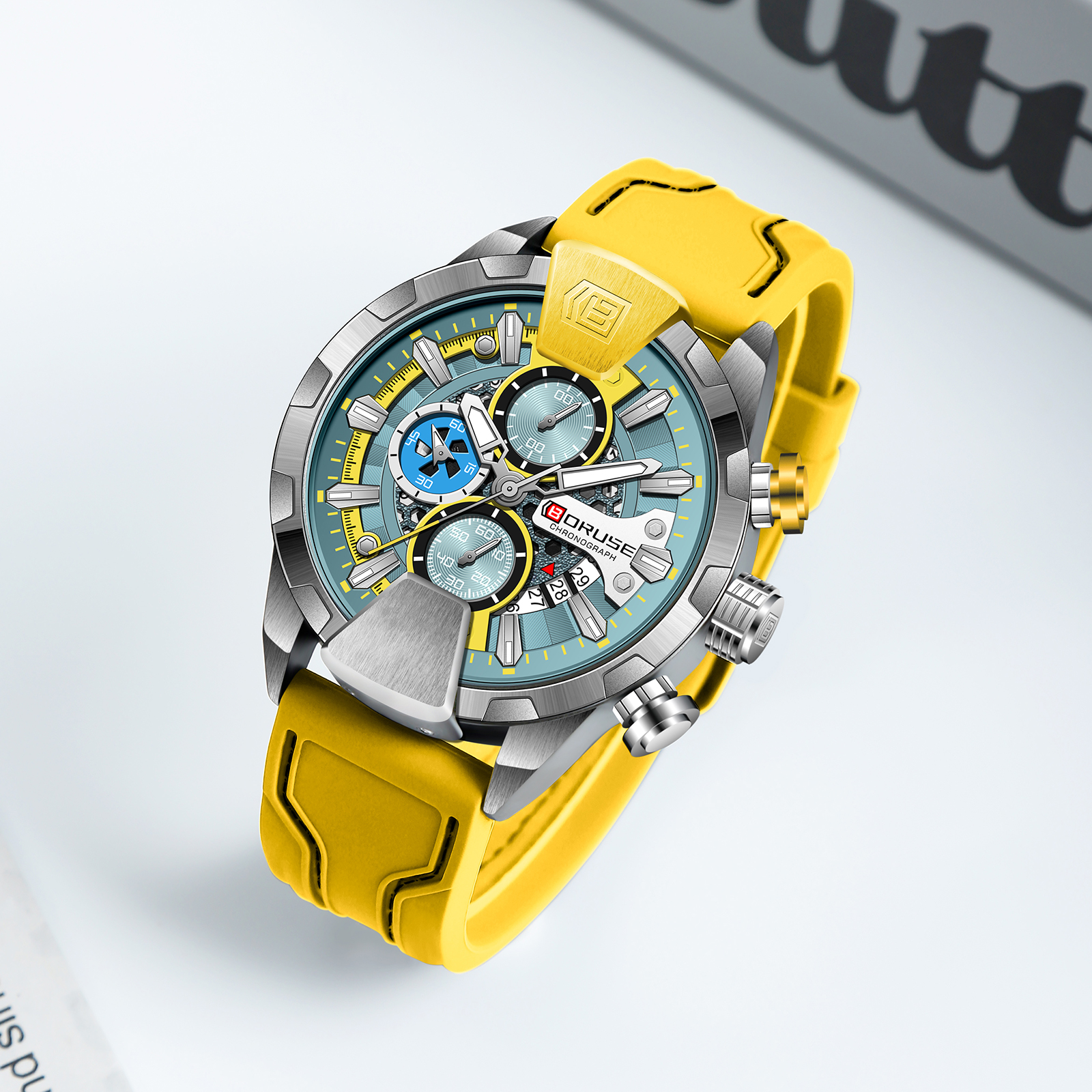 BORUSE Yellow Watches Men Wate - Luxury Watch It incelemesi ve fiyatı