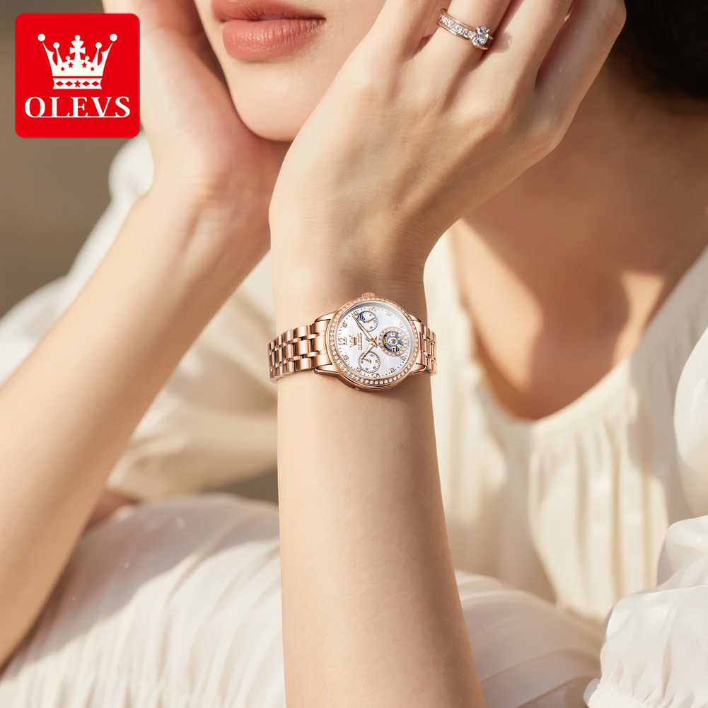 OLEVS Women's Watches Top Bran - Luxury Watch Leather incelemesi ve fiyatı
