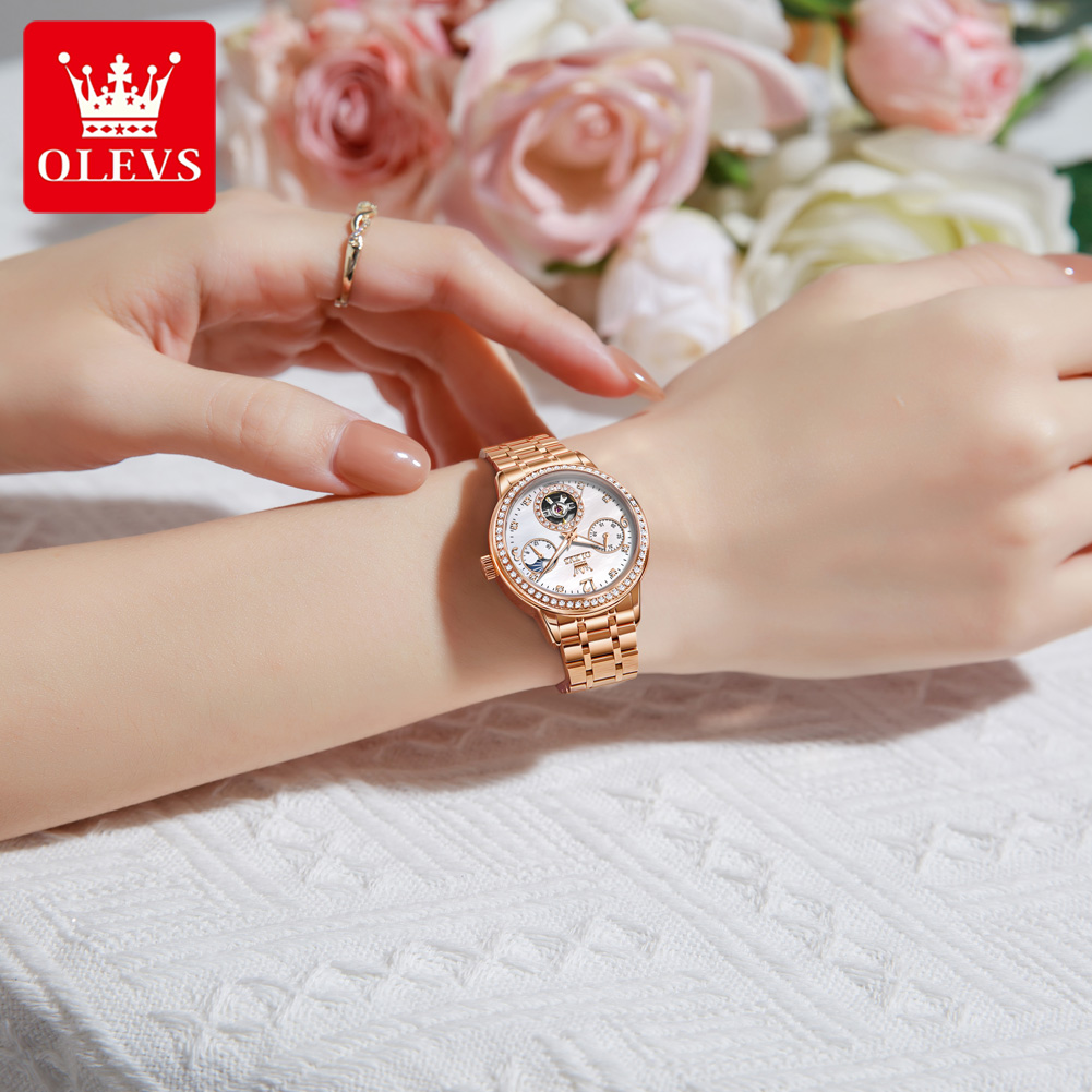 OLEVS Women's Watches Top Bran - Luxury Watch Leather incelemesi ve fiyatı