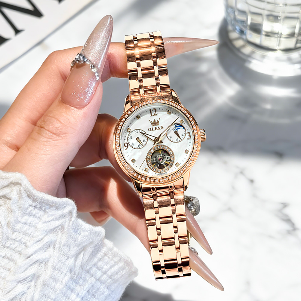 OLEVS Women's Watches Top Bran - Luxury Watch Leather incelemesi ve fiyatı