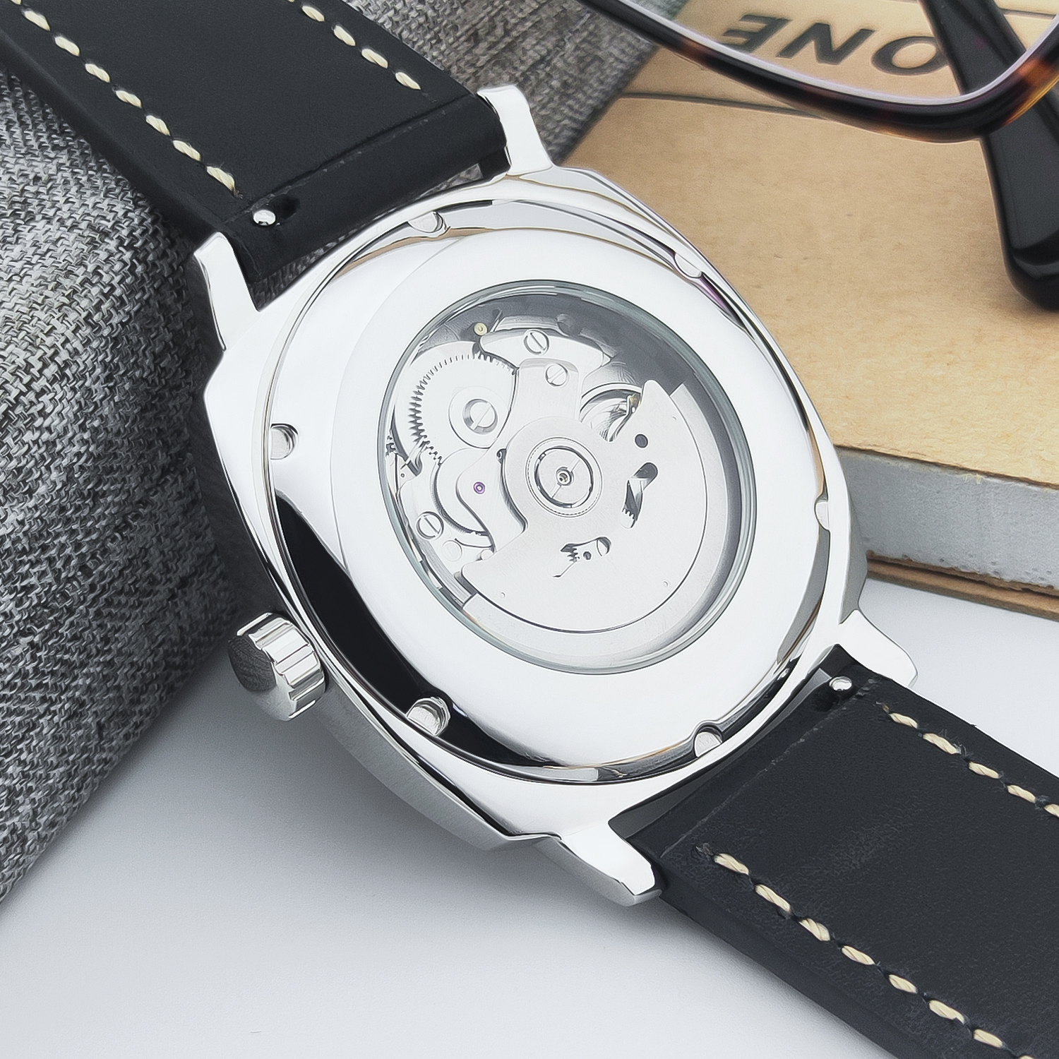 CUSTOM 42MM Stainless Steel Sa - Luxury Watch Leather incelemesi ve fiyatı
