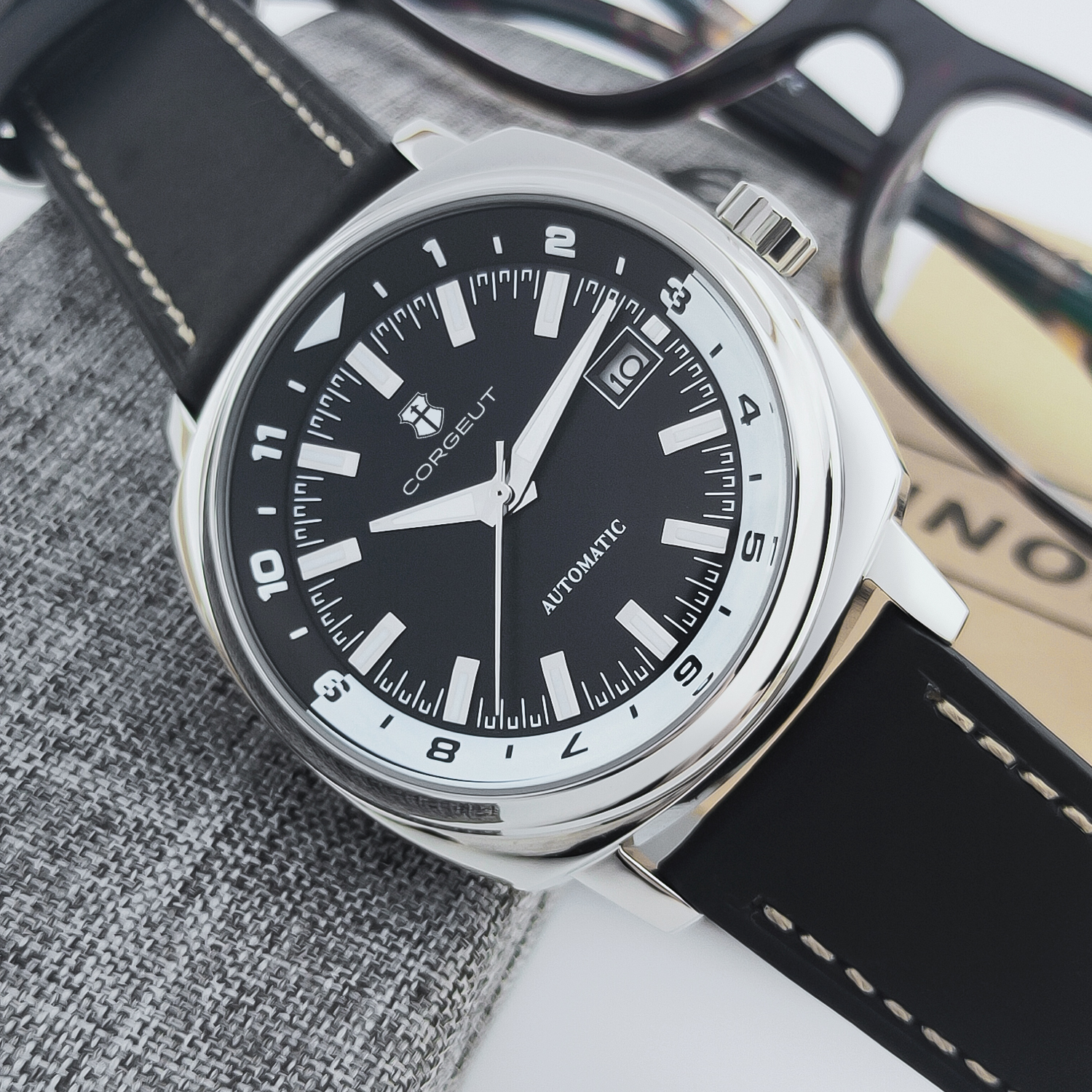 CUSTOM 42MM Stainless Steel Sa - Luxury Watch Leather incelemesi ve fiyatı