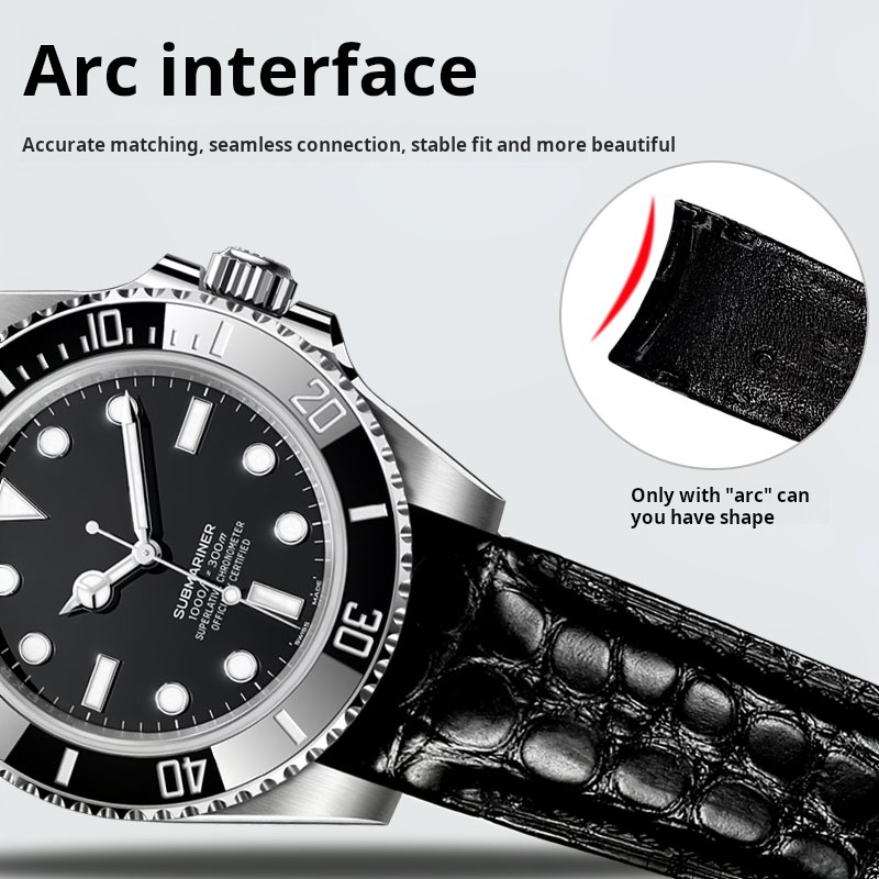 20mm 22mm Curved Crocodile Ski - Luxury Watch Class incelemesi ve fiyatı